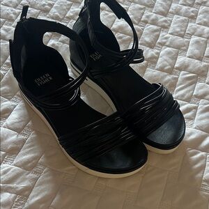Eileen Fisher Black Wedge Sandals